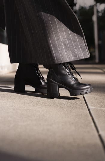 Caribou X Waterproof Lace-Up Block Heel Bootie