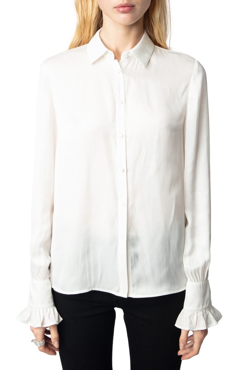 Zadig & Voltaire Thely Satin Shirt, Main, color,