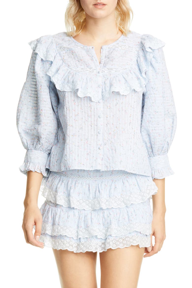 Canna Ruffle Top, Main, color, BELLA BLUE
