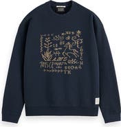 Scotch & Soda Cross-Stitched Artwork Cotton Sweatshirt