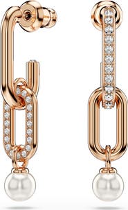 Swarovski Constella Crystal & Faux Pearl Drop Earrings