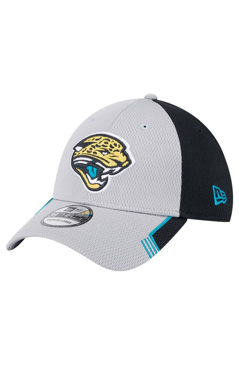 New Era Men's New Era Gray Jacksonville Jaguars Throwback Active Visor Trim 39THIRTY Flex Hat, Alternate, color, Gray