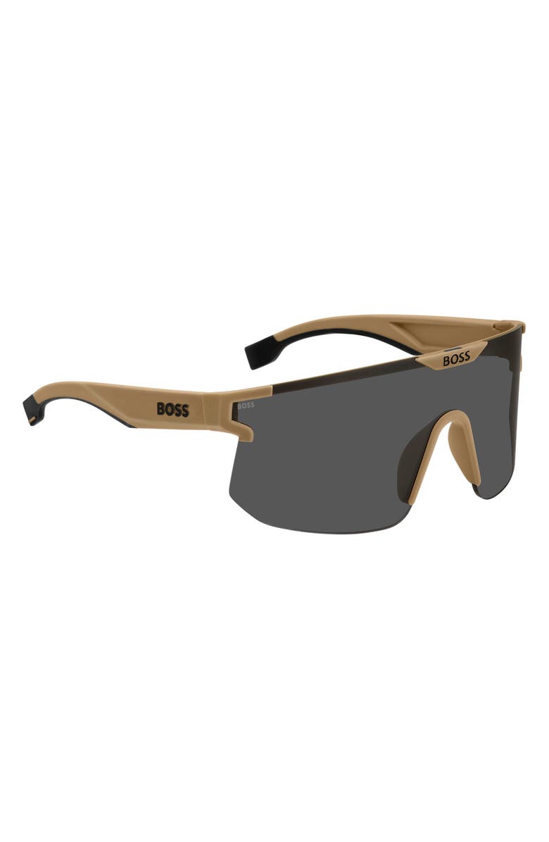 BOSS 99mm Shield Sunglasses, Alternate, color, Beige Black