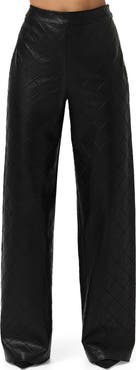 Naked Wardrobe Diamond Stitched Faux Leather Pants