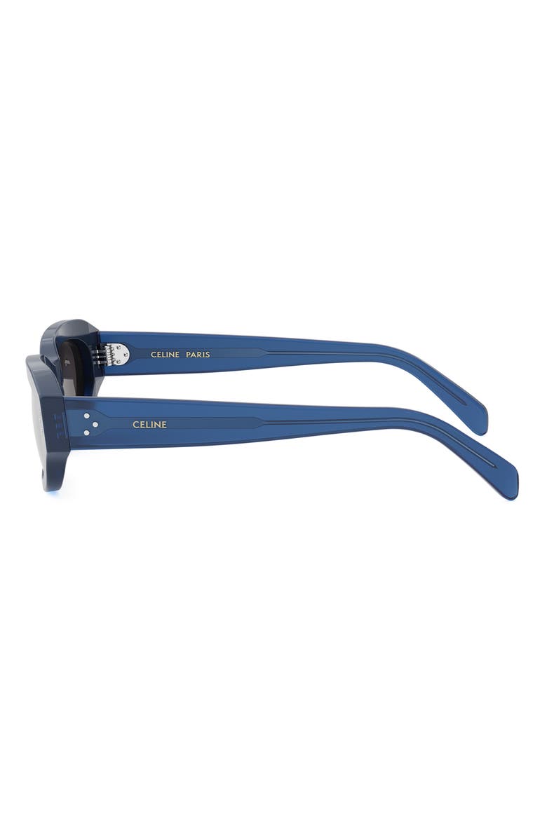 Bold 3 Dots 54mm Geometric Sunglasses, Alternate, color, SHINY BLUE / SMOKE