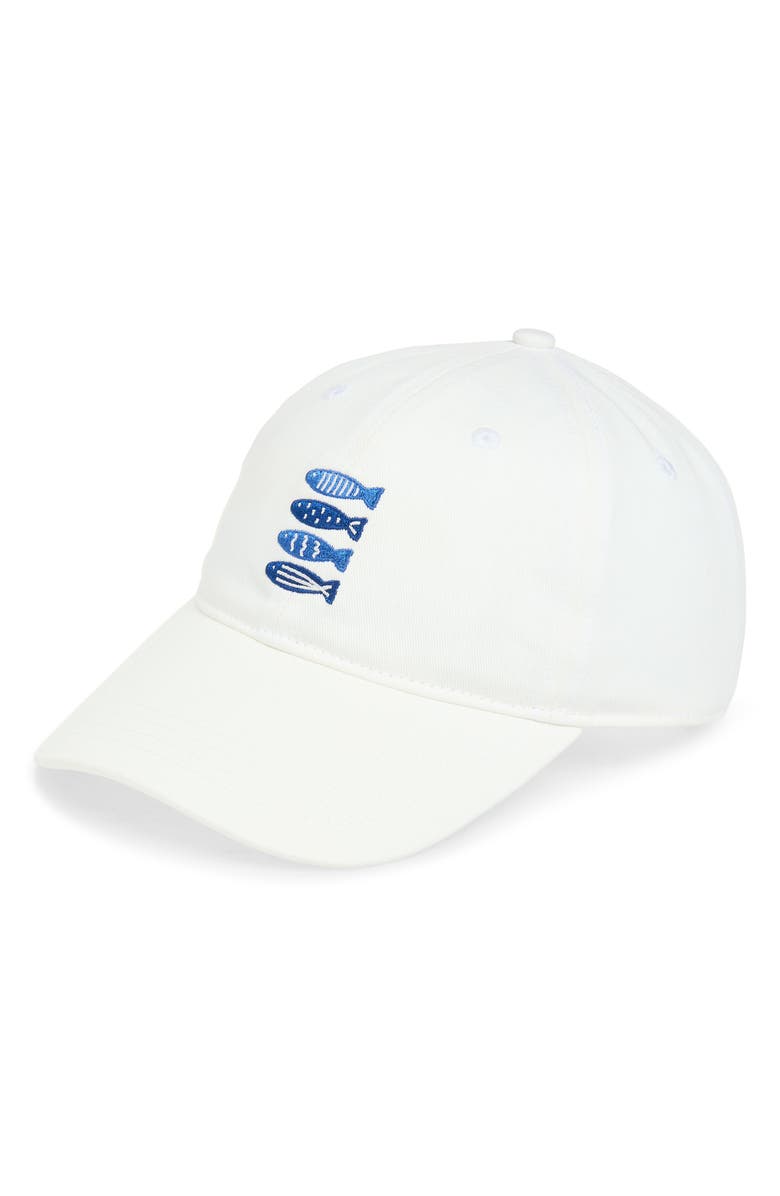 FRASIER STERLING Offshore Embroidered Baseball Cap, Main, color, White