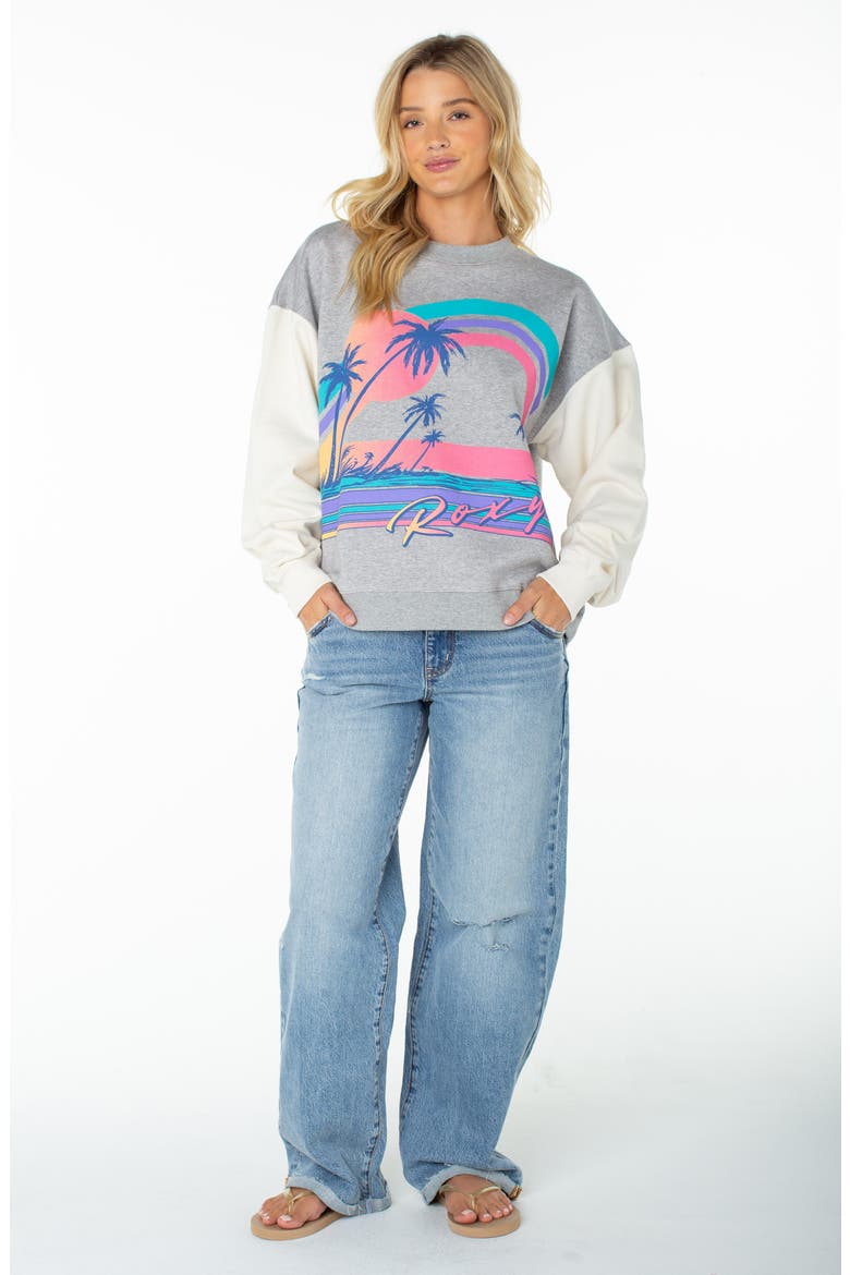 Lineup Contrast Crewneck Sweatshirt, Alternate, color, HEATHER GREY