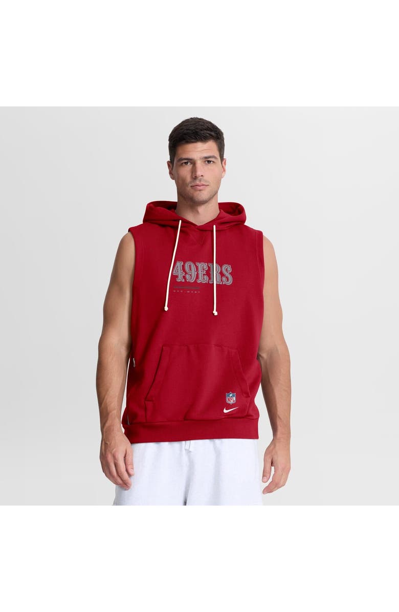 Nike Men's Nike Scarlet San Francisco 49ers Sideline Standard Issue Dri-FIT Sleeveless Hoodie, Main, color, Scarlet