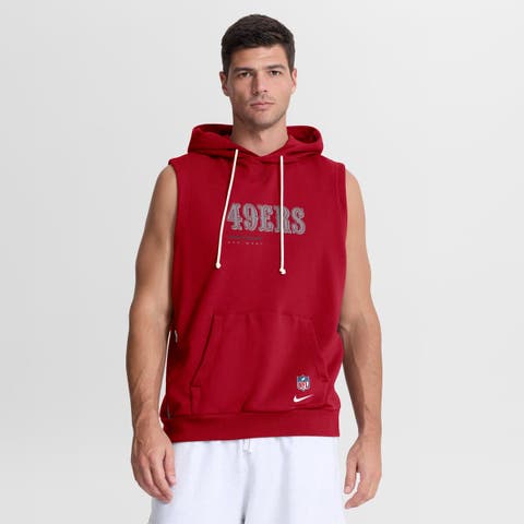 Men's Nike Scarlet San Francisco 49ers Sideline Standard Issue Dri-FIT Sleeveless Hoodie
