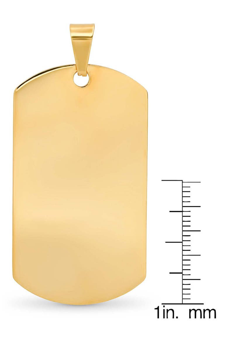 Men's 18k Gold Plate Dog Tag Pendant, Alternate, color, GOLD