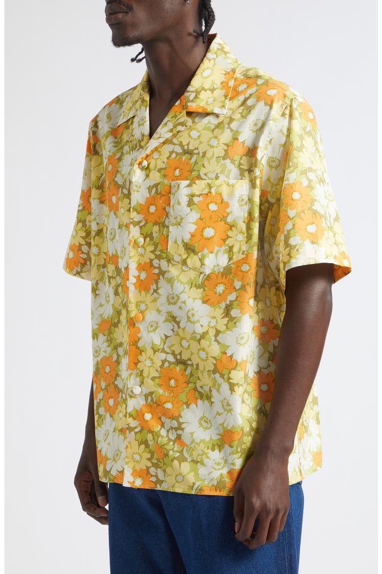 Floral Camp Shirt, Alternate, color, YELLOW MULTI