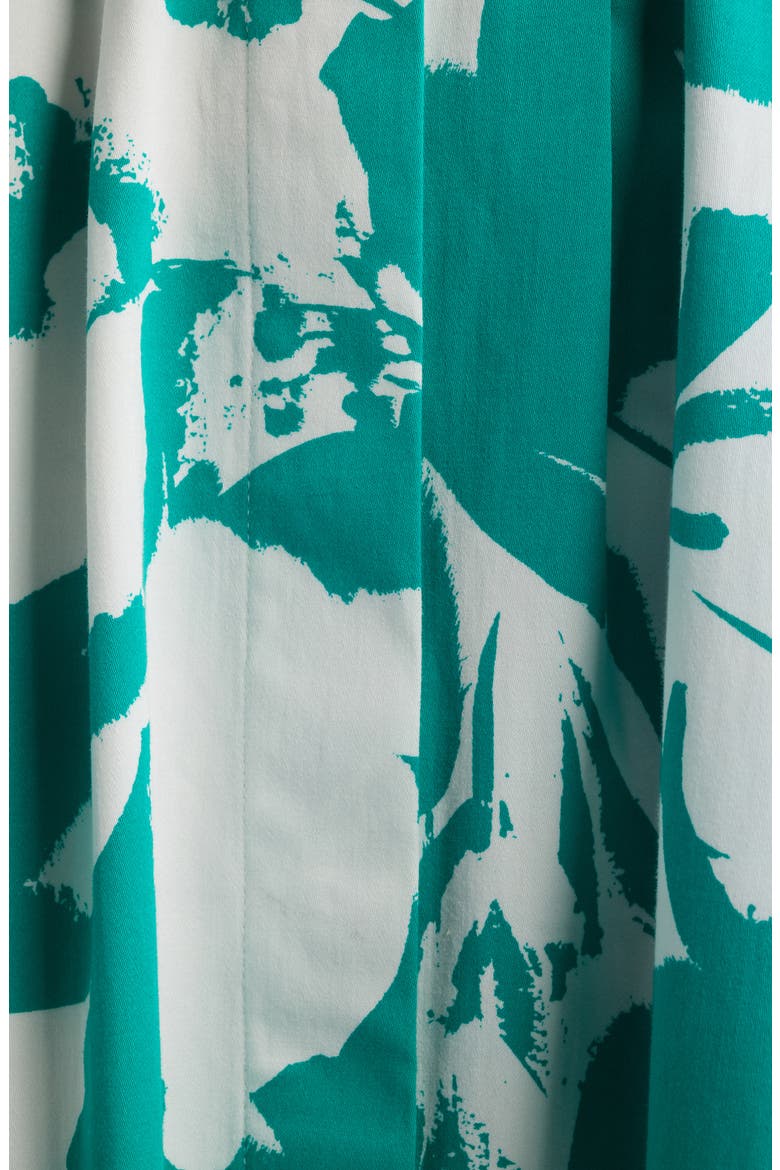 Floral Print Midi Dress, Alternate, color, BERYL GREEN/ CRISPT WHITE