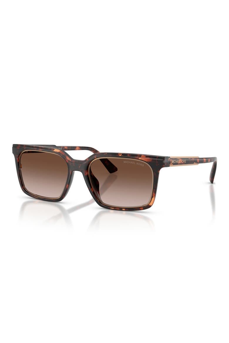Honolulu 55mm Gradient Square Sunglasses, Alternate, color, DARK TORTOISE / SMOKE GRADIENT
