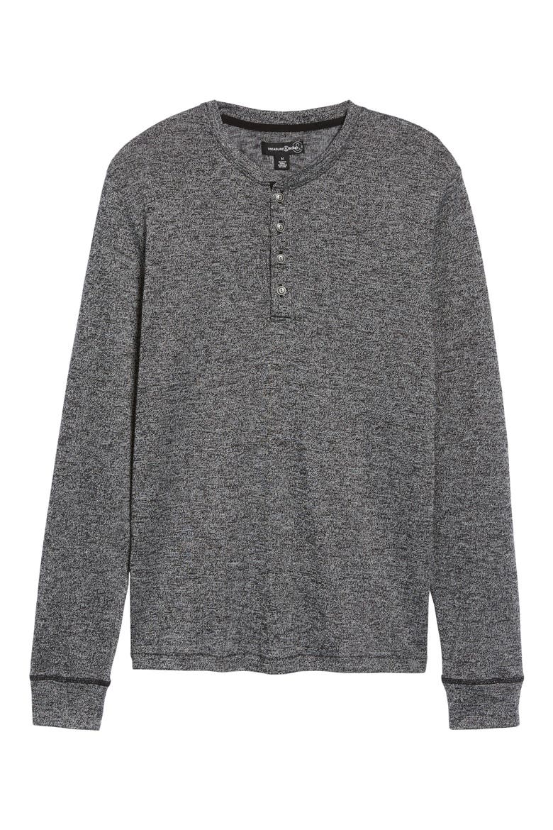 Treasure&Bond Knit Long Sleeve Henley, Alternate, color, BLACK ROCK