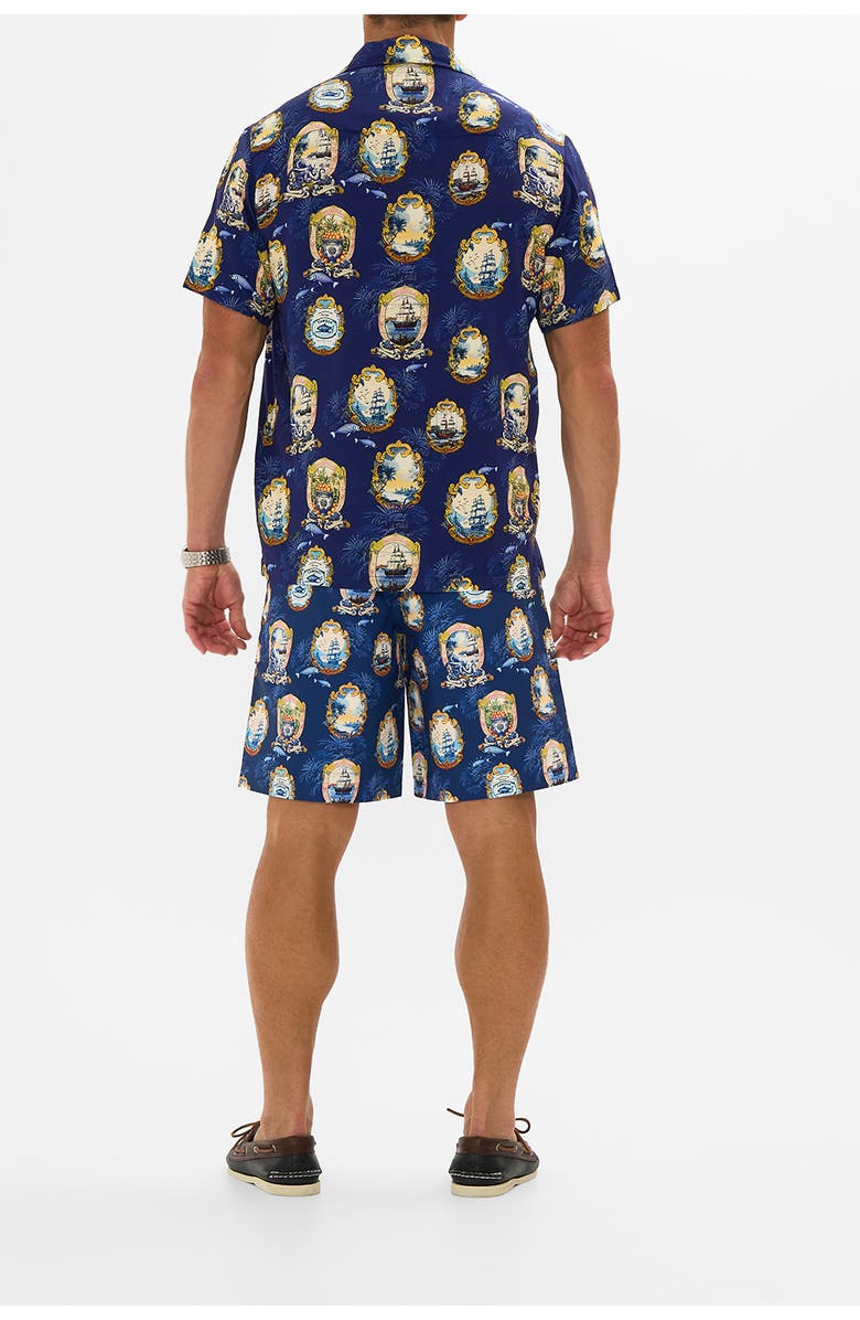 Hotel Franks By Camilla Short Sleeve Camp Collared Shirt Song Of Saint Anthony, Alternate, color, Song Of Saint Anthony