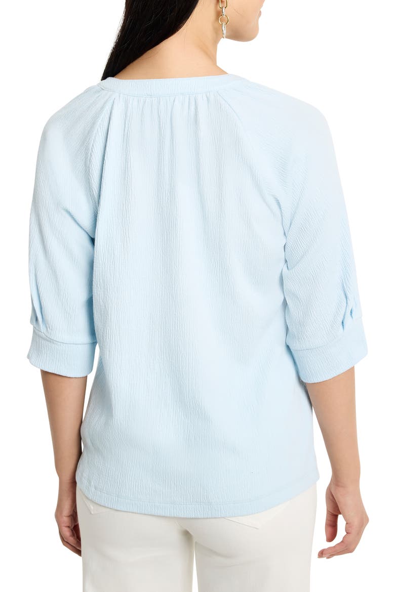 Elbow Sleeve Split Neck Top, Alternate, color, PALE SKY