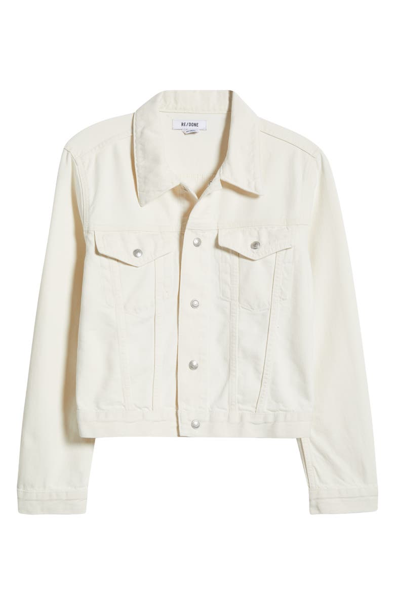 Re/Done Shrunken Denim Trucker Jacket, Alternate, color, 