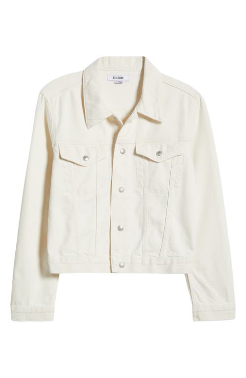 Re/done Shrunken Denim Trucker Jacket In Crema