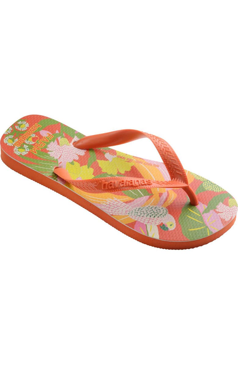 Havaianas x FARM Rio Flip Flop, Main, color, Sunset Orange