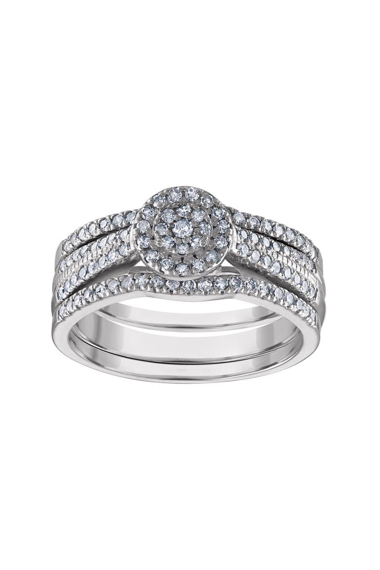 Sterling Silver Diamond Bridal Ring - 0.5ct., Main, color, SILVER