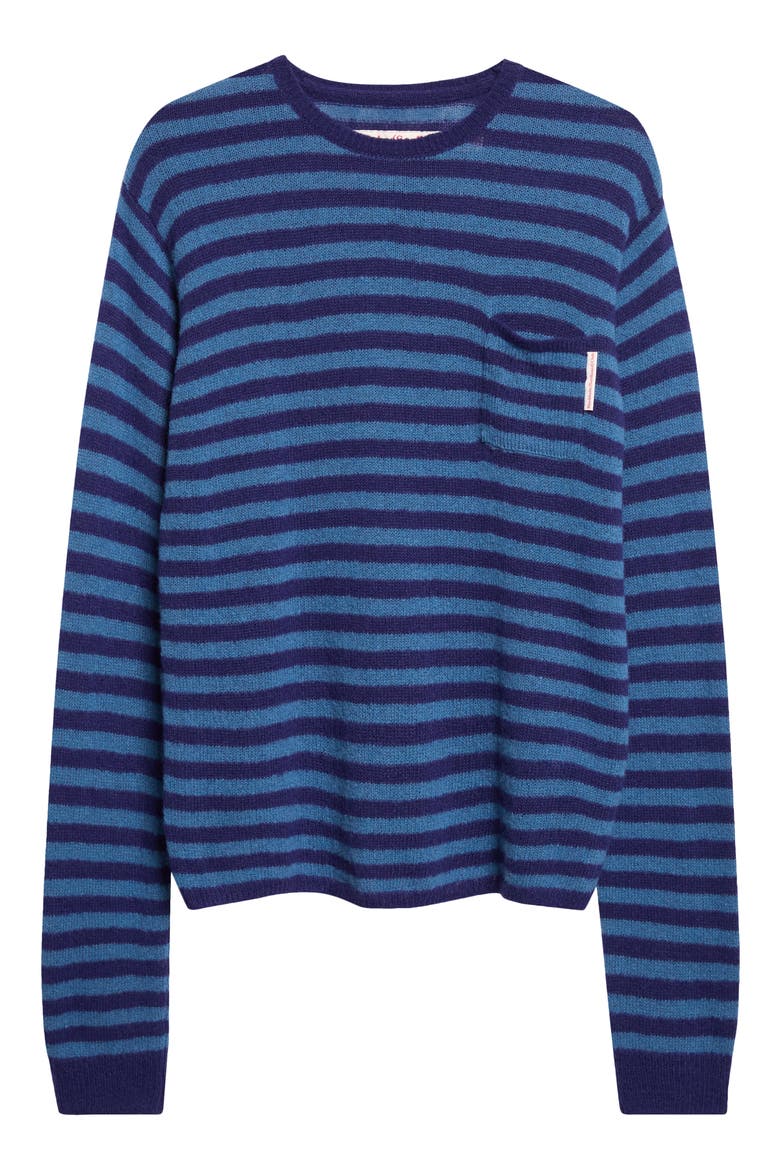 Tommy Stripe Merino Wool Blend Sweater, Main, color, BLUE STRIPE