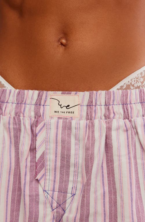 Free People Day To Day Flannel Boxer Pajama Shorts In Multi