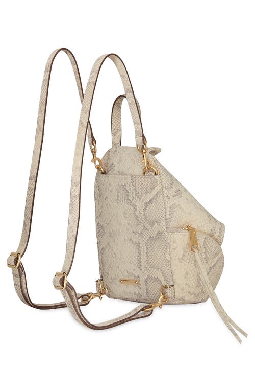 Rebecca Minkoff Mini Julian Snakeskin Print Fringe Convertible Backpack
