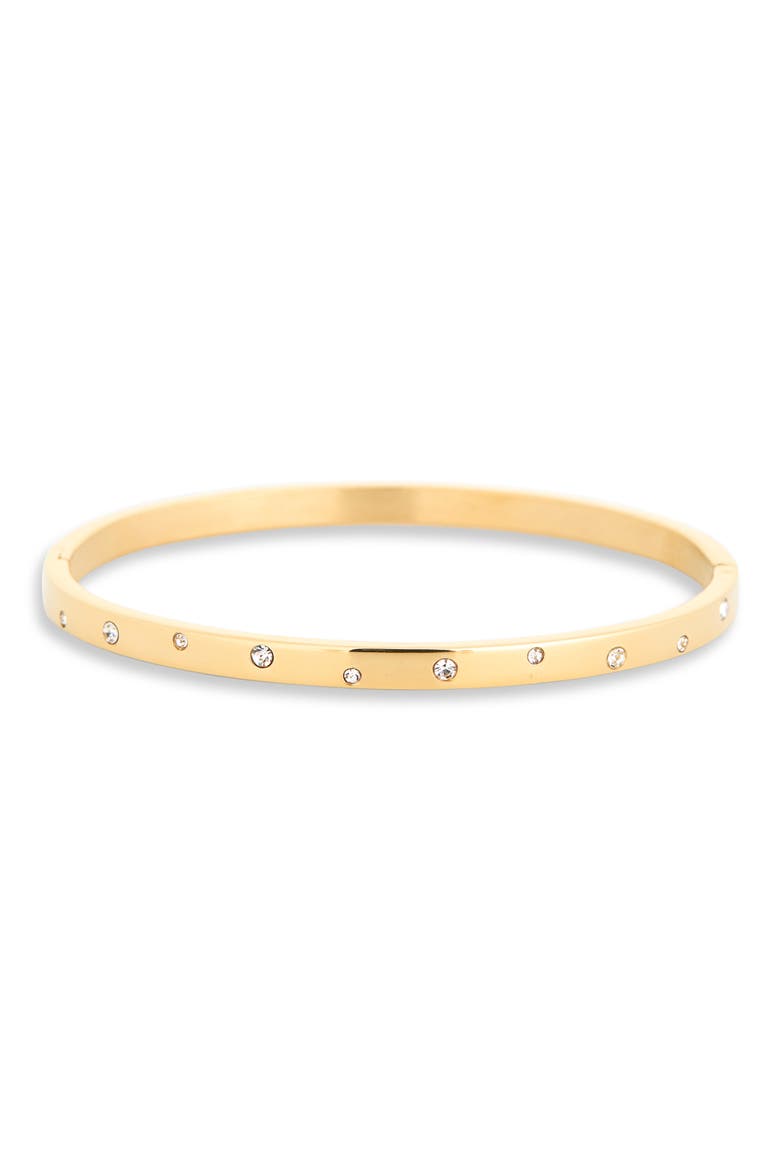 Gemma Cubic Zirconia Bangle Bracelet, Main, color, GOLD