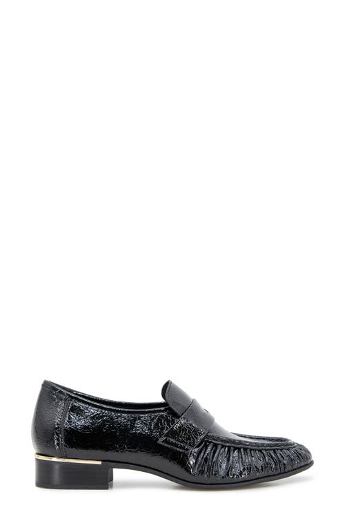 Kenneth Cole Reece Crinkle Patent Penny Loafer In Black