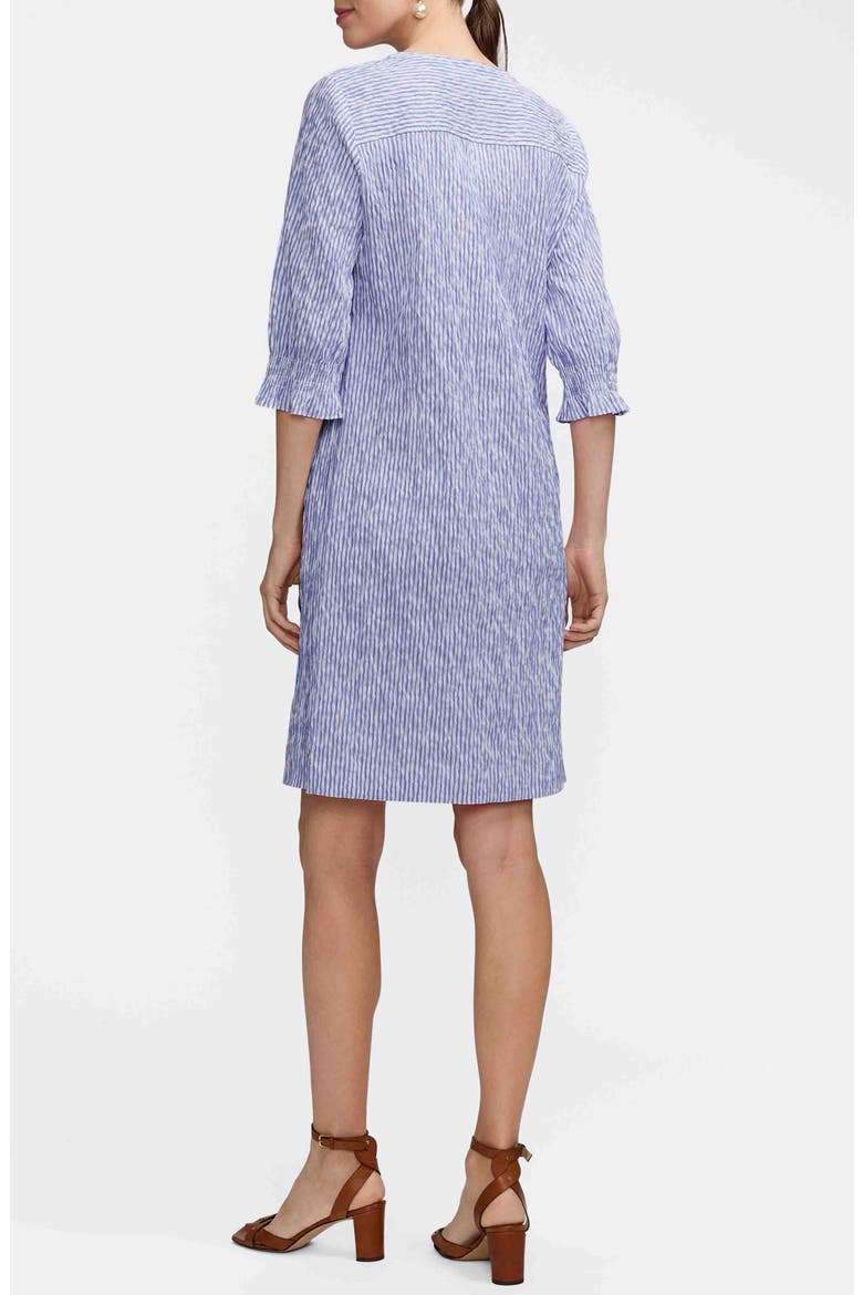 Alicia Crinkle Jacquard Dress, Alternate, color, BLUE/ WHITE