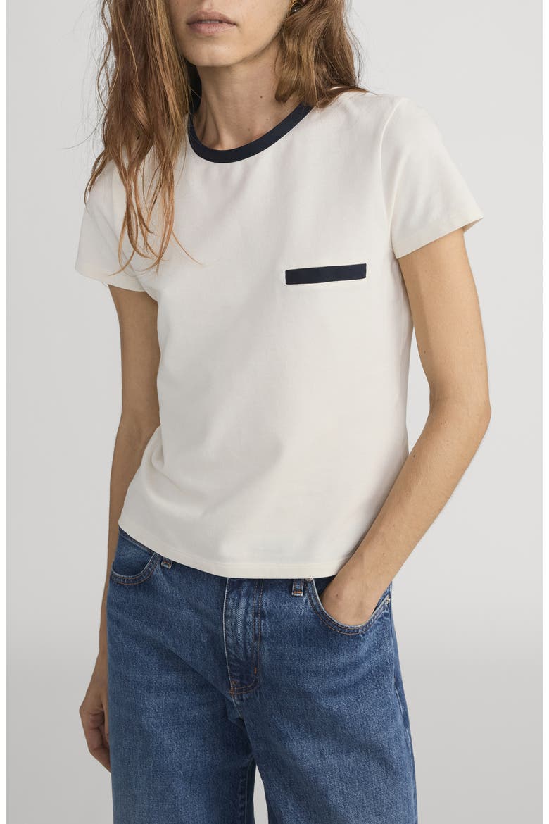 The Piqué Baby Tee, Main, color, CREAM MULTI