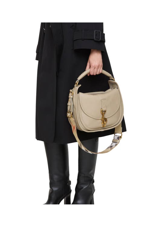 Burberry Small B Clip Messenger Bag In Neutral
