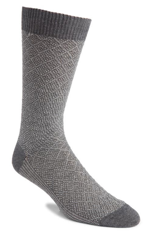 Canali Geo Jacquard Cotton Dress Socks In Gray