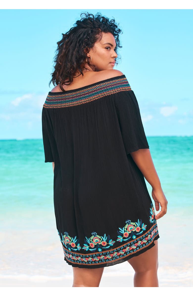 Swim 365 Off-The-Shoulder Cover Up, Alternate, color, White Multi