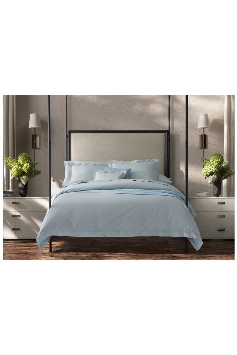 Bergamo Hemstitch Flat Sheet, Alternate, color, WHITE