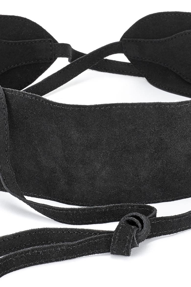 Wide Suede Belt, Alternate, color, Black