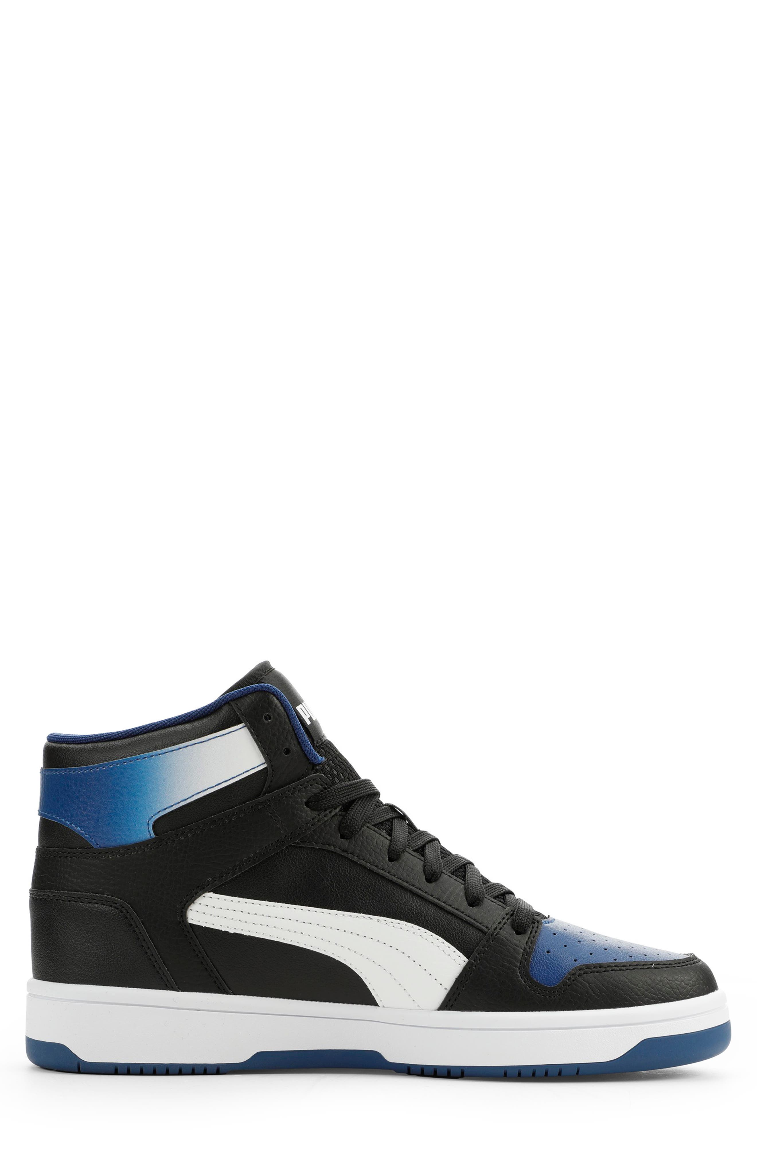 Rebound Layup Fade High Top Sneaker, Alternate, color, PUMA BLACK/ WHITE/ ULTRA BLUE