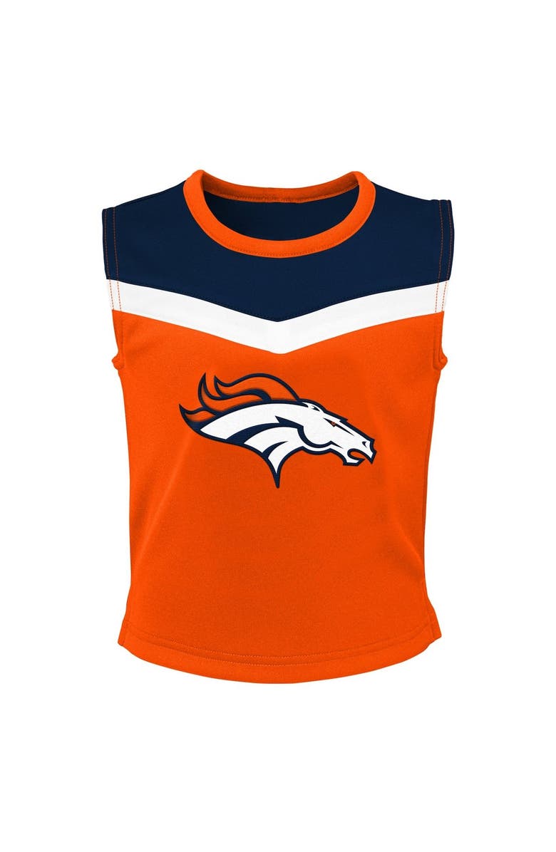 Outerstuff Girls Preschool Orange Denver Broncos Spirit Cheerleader Two-Piece Set with Bloomers, Alternate, color, 