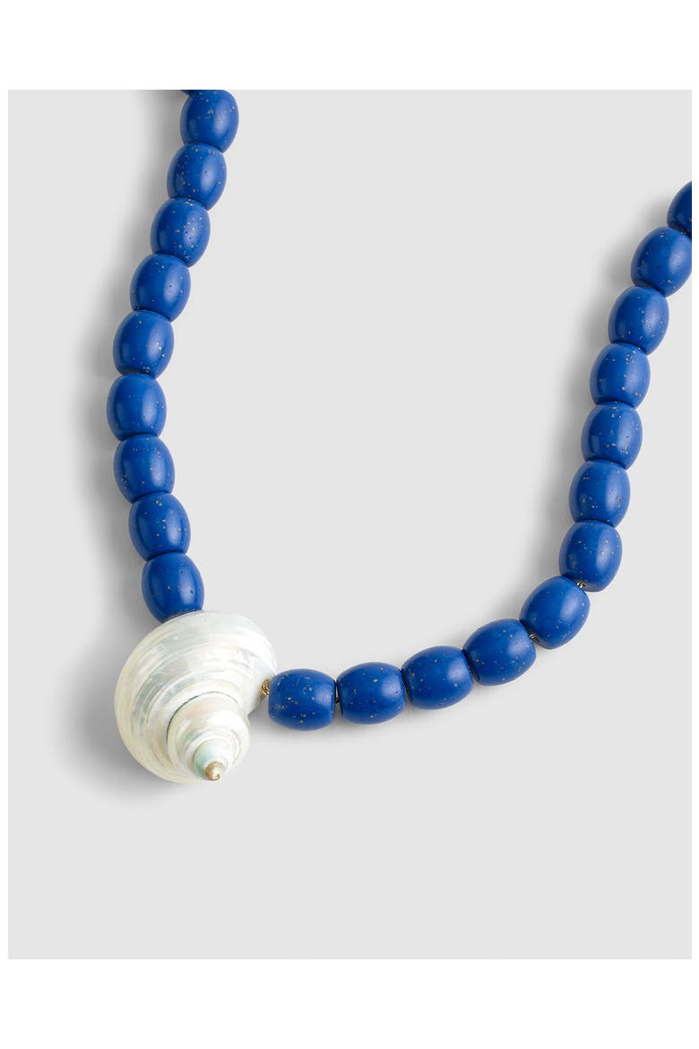 Shell Oversized Beaded Choker Necklace, Alternate, color, LAPIS