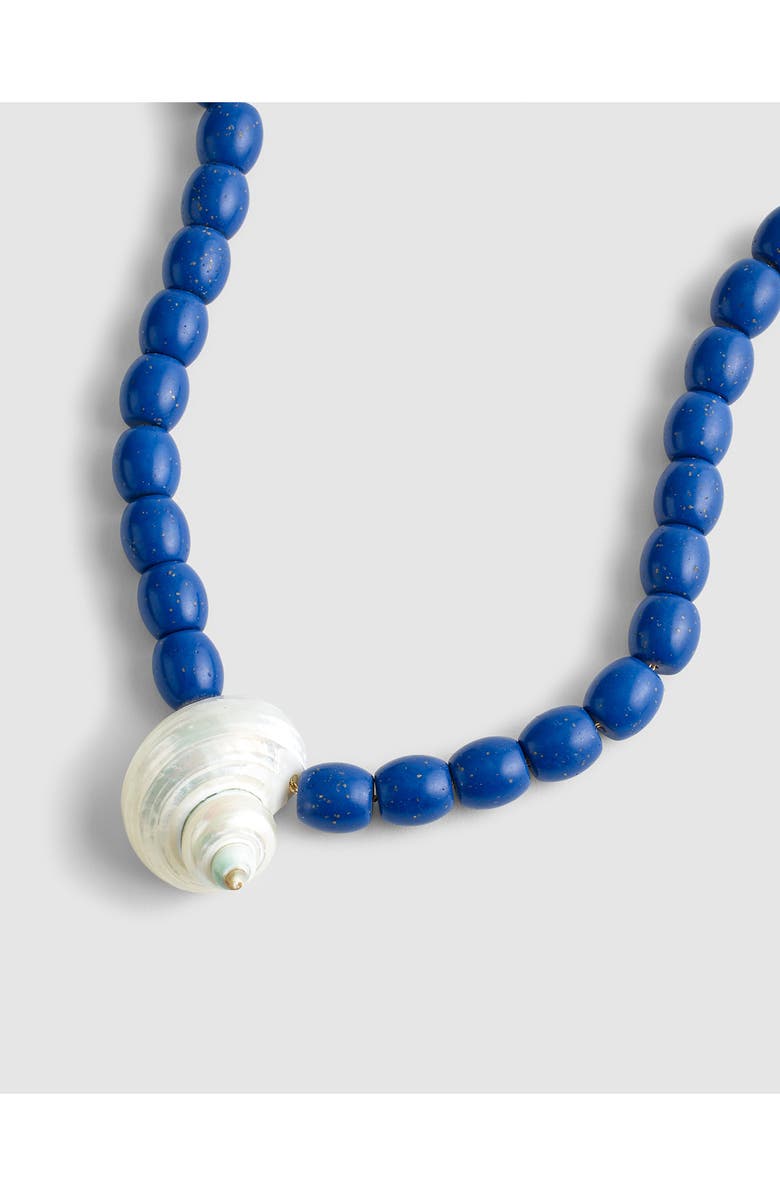 Madewell Shell Oversized Beaded Choker Necklace, Alternate, color, Lapis