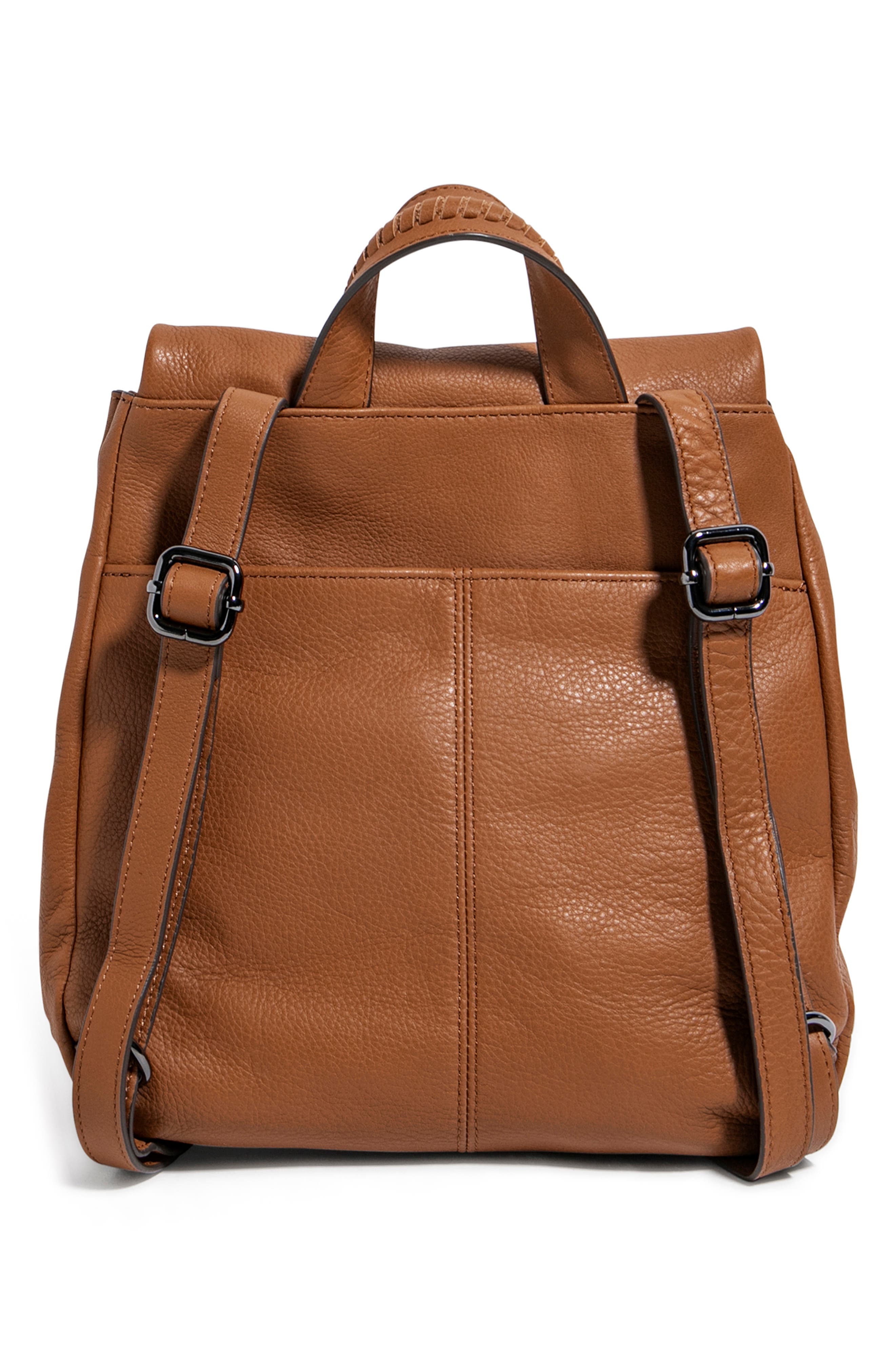AIMEE Bali Leather Backpack, Alternate, color, Chestnut W Gunmetal
