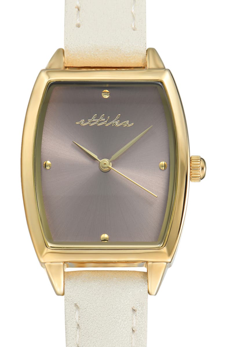 Ettika Classic Quartz Leather Strap Watch, 25mm x 37mm, Alternate, color, Vanilla And Blush
