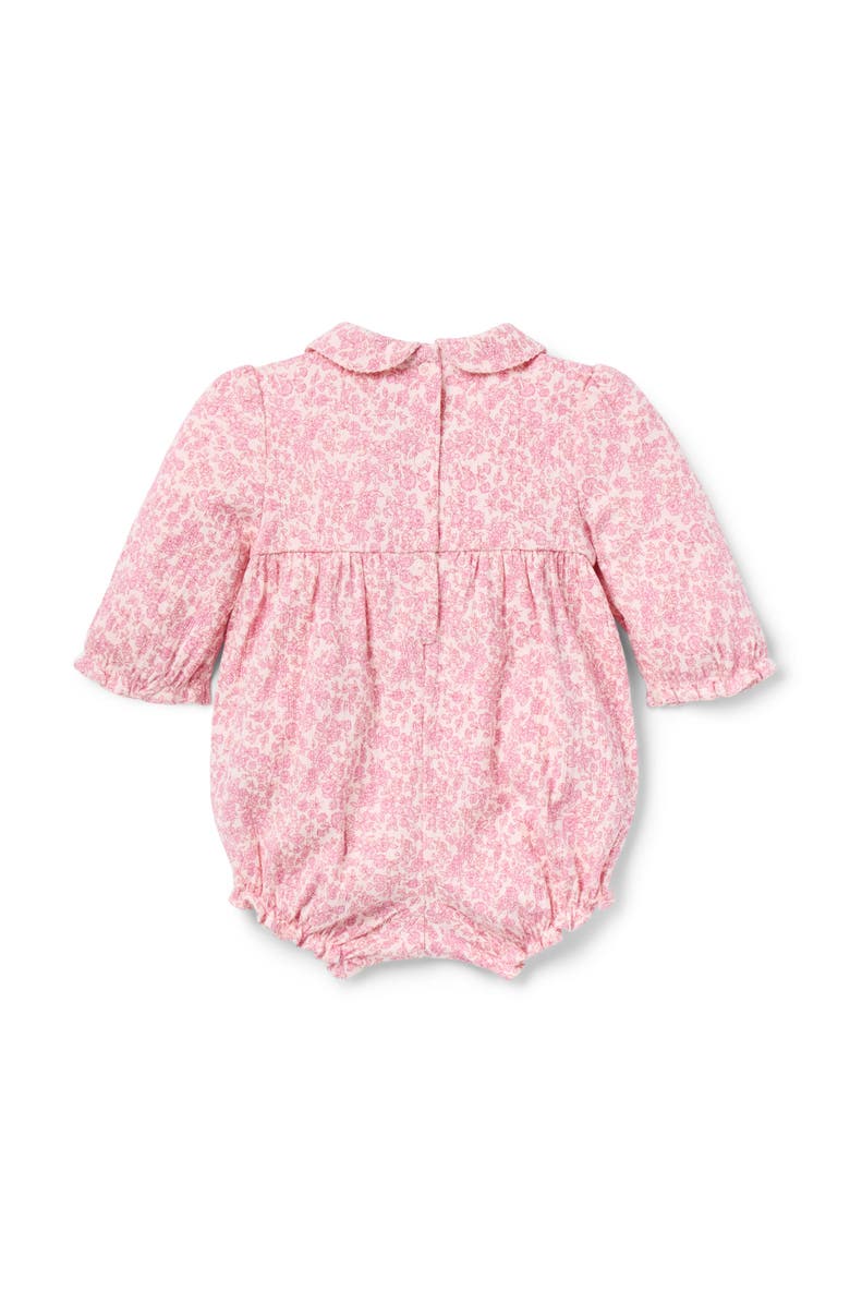 Janie and Jack Baby Ditsy Floral Smocked Romper, Alternate, color, Pink