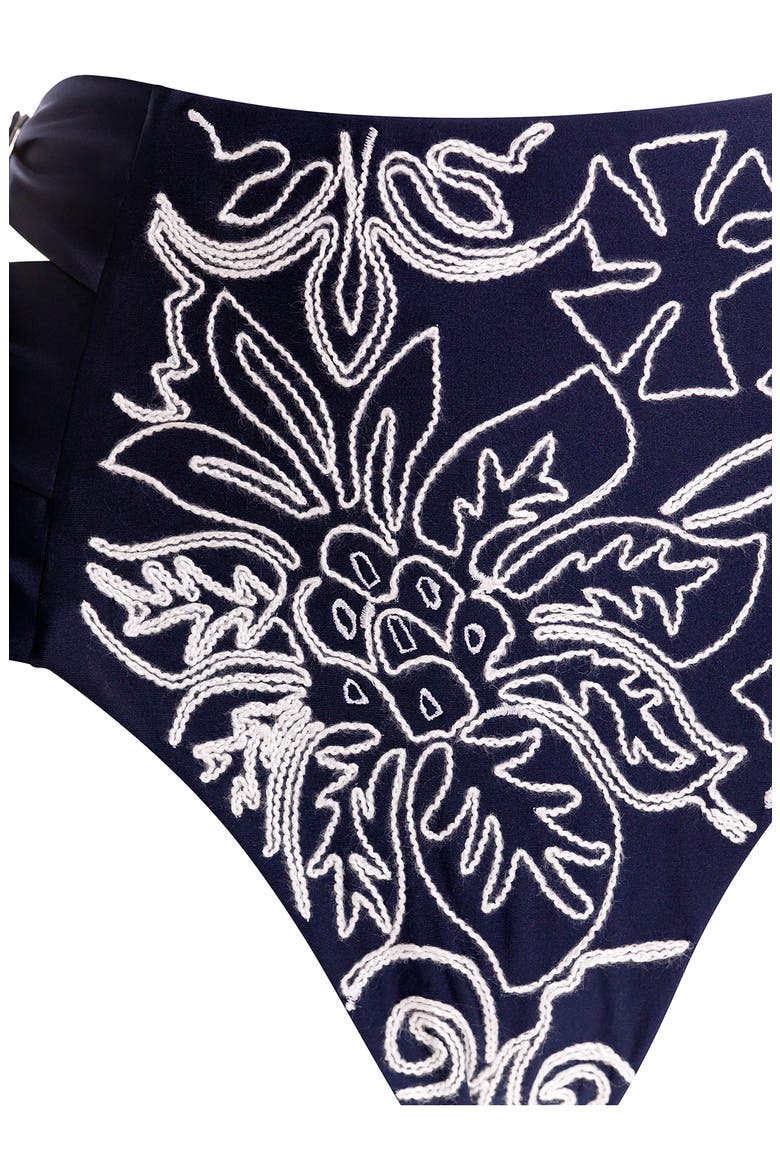 Willa Reversible High Waist Bikini Bottoms, Alternate, color, NAVY BLUE