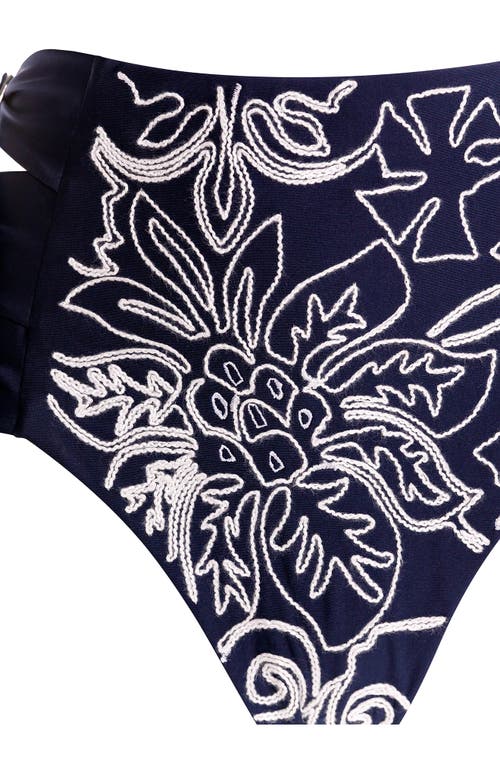 Agua Bendita Willa Reversible High Waist Bikini Bottoms In Blue