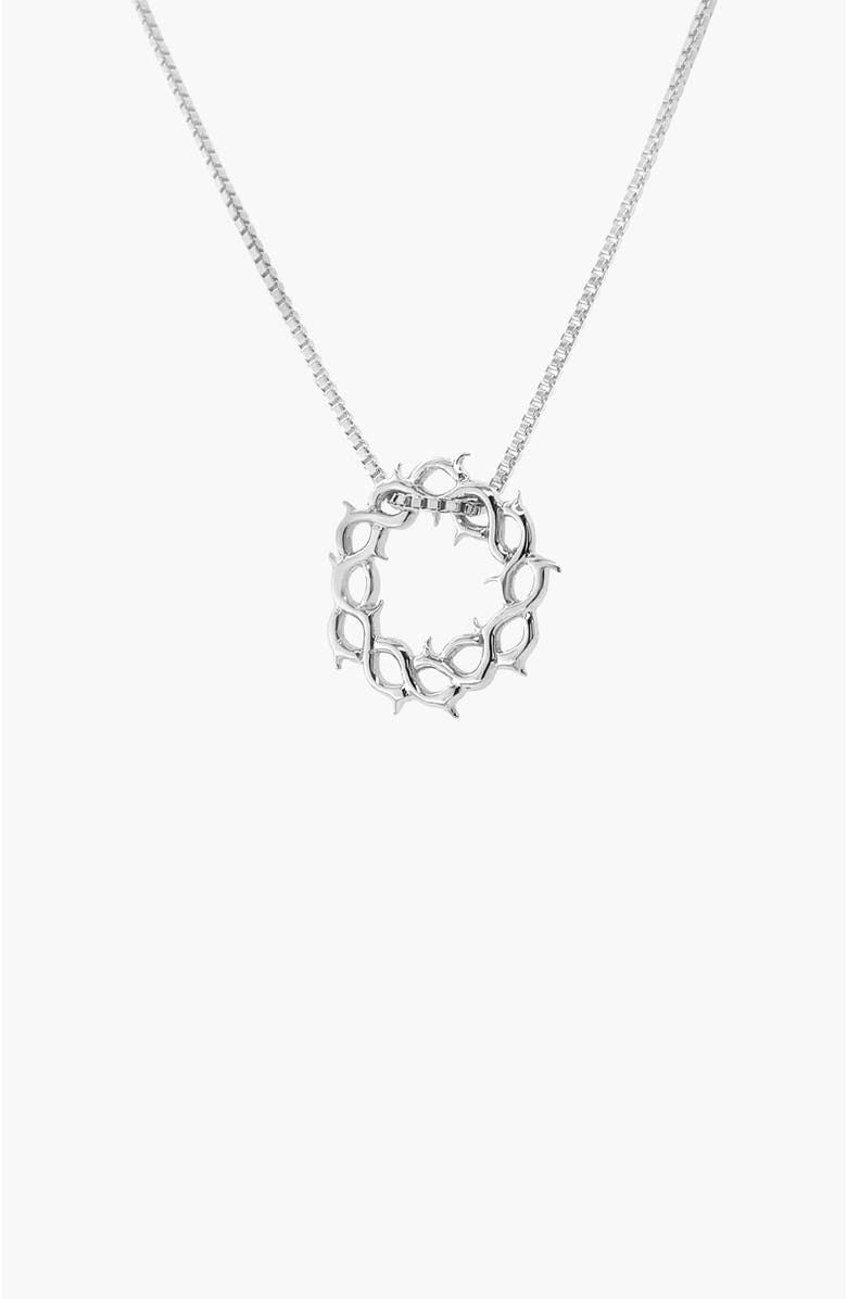 Rizen Jewelry Crown Of Thorns Necklace, Main, color, Sterling Silver