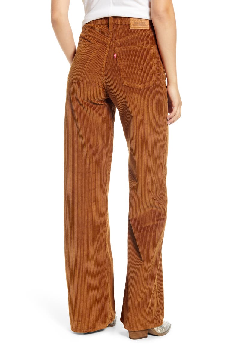 Levi's® Ribcage Wide Leg Corduroy Pants, Alternate, color, CARAMEL CAFE PLUSH CORD