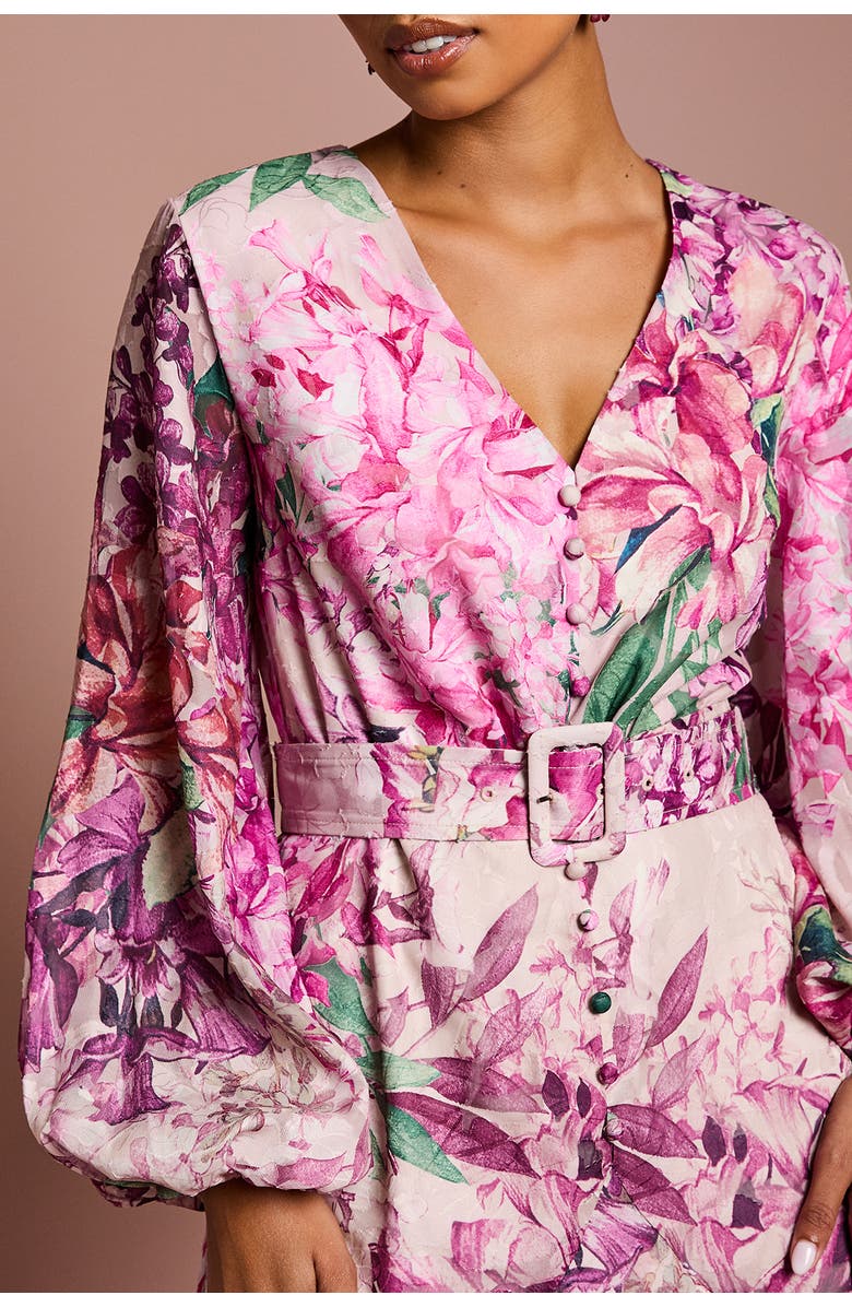 Coast Chiffon Midaxi Dress With Belt, Alternate, color, Pink