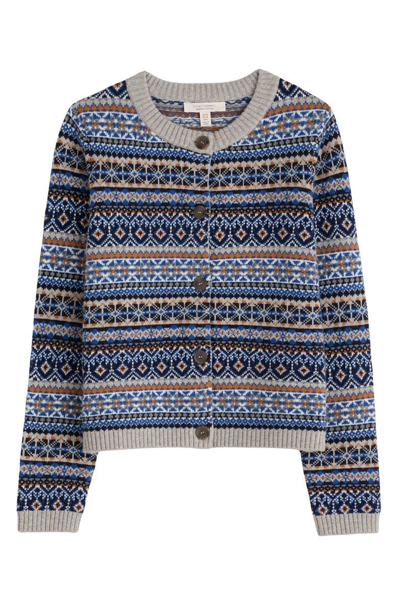Seasalt Cornwall Percella Cove Fair Isle Merino Wool Blend Cardigan, Alternate, color, 