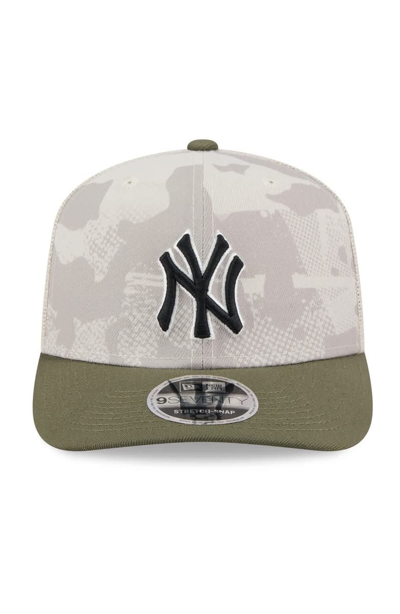 New Era Men's New Era Light Beige/Olive New York Yankees 2025 Armed Forces Day 9SEVENTY Stretch-Snap Hat, Alternate, color, 